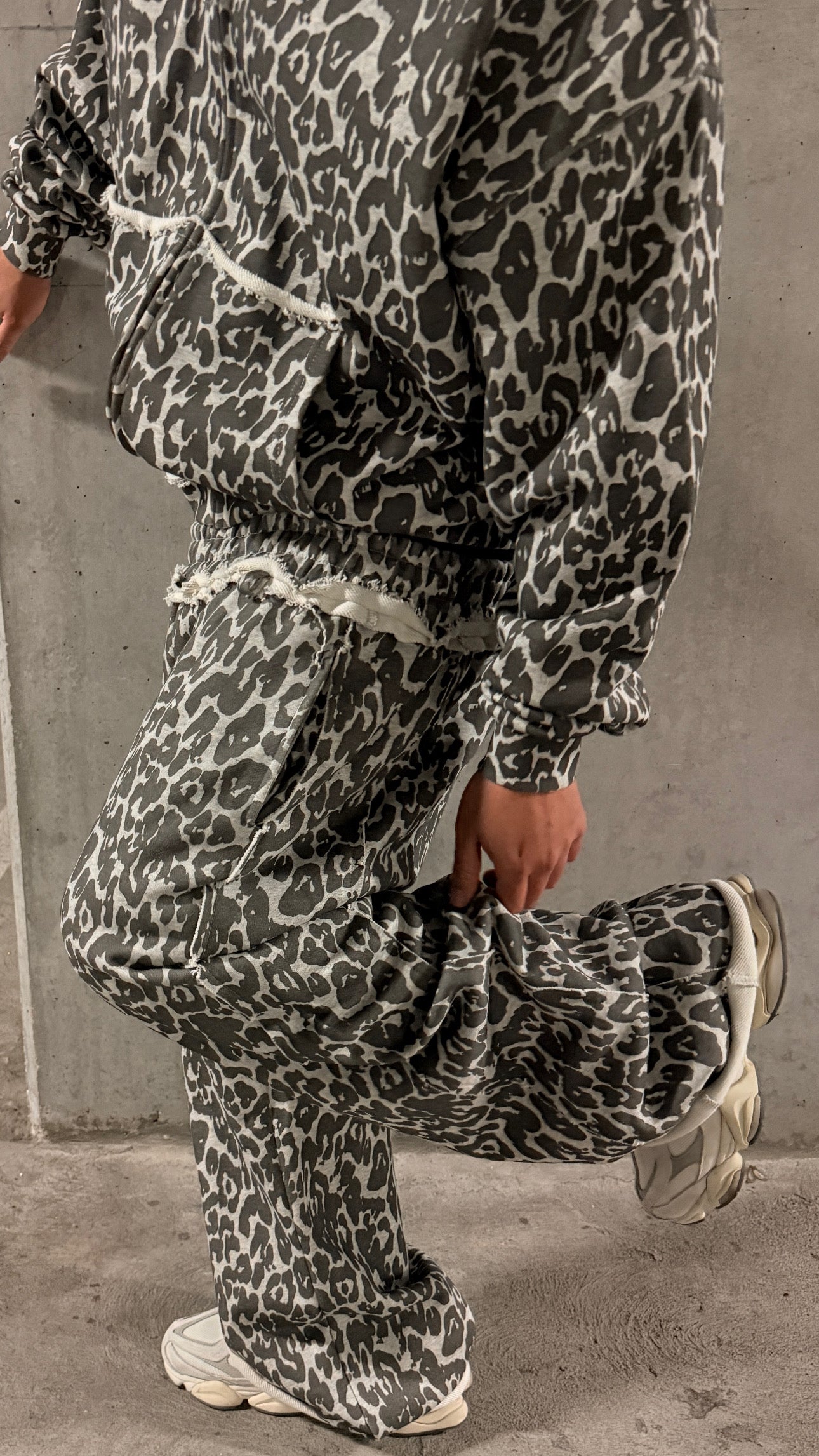 Distressed Snow Leopard Pants