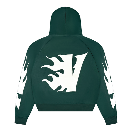 Flame Hoodie in Forest