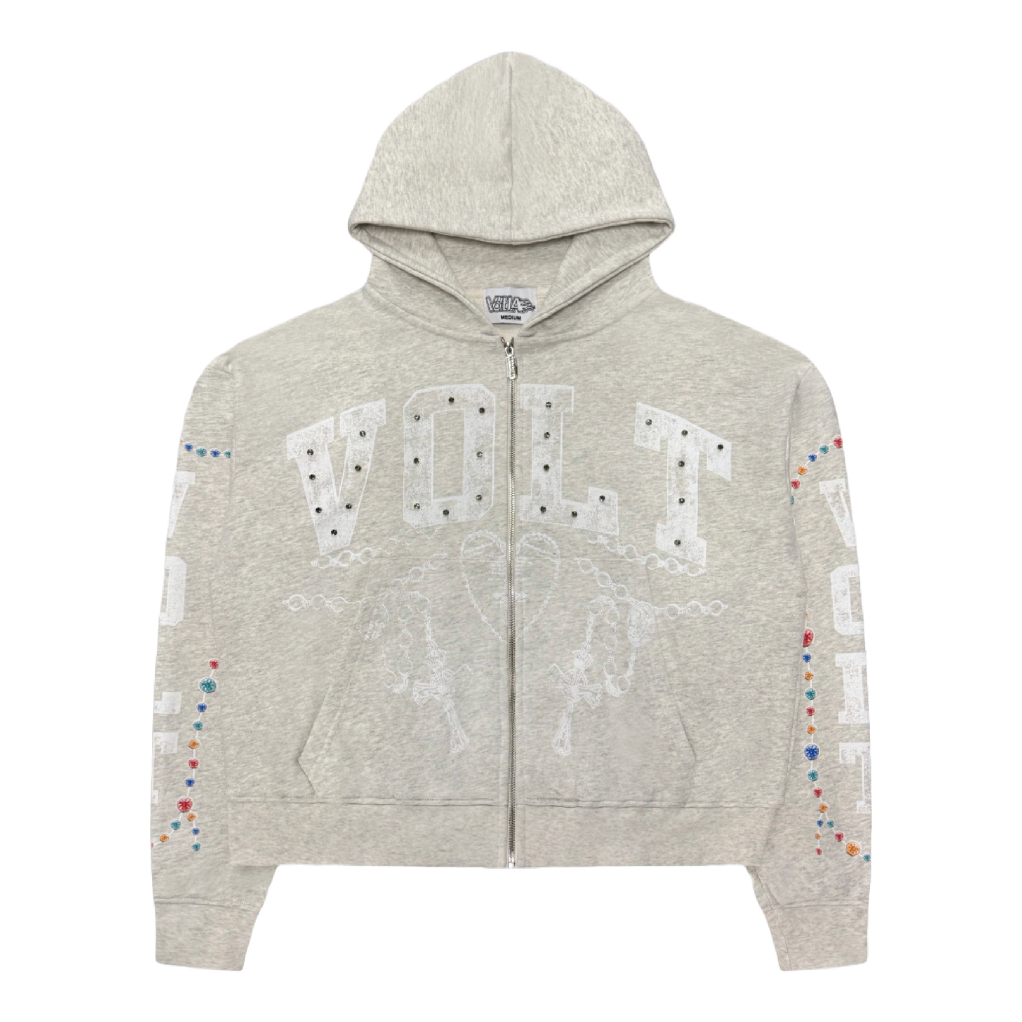 Gem Zip Up in Grey Oatmeal