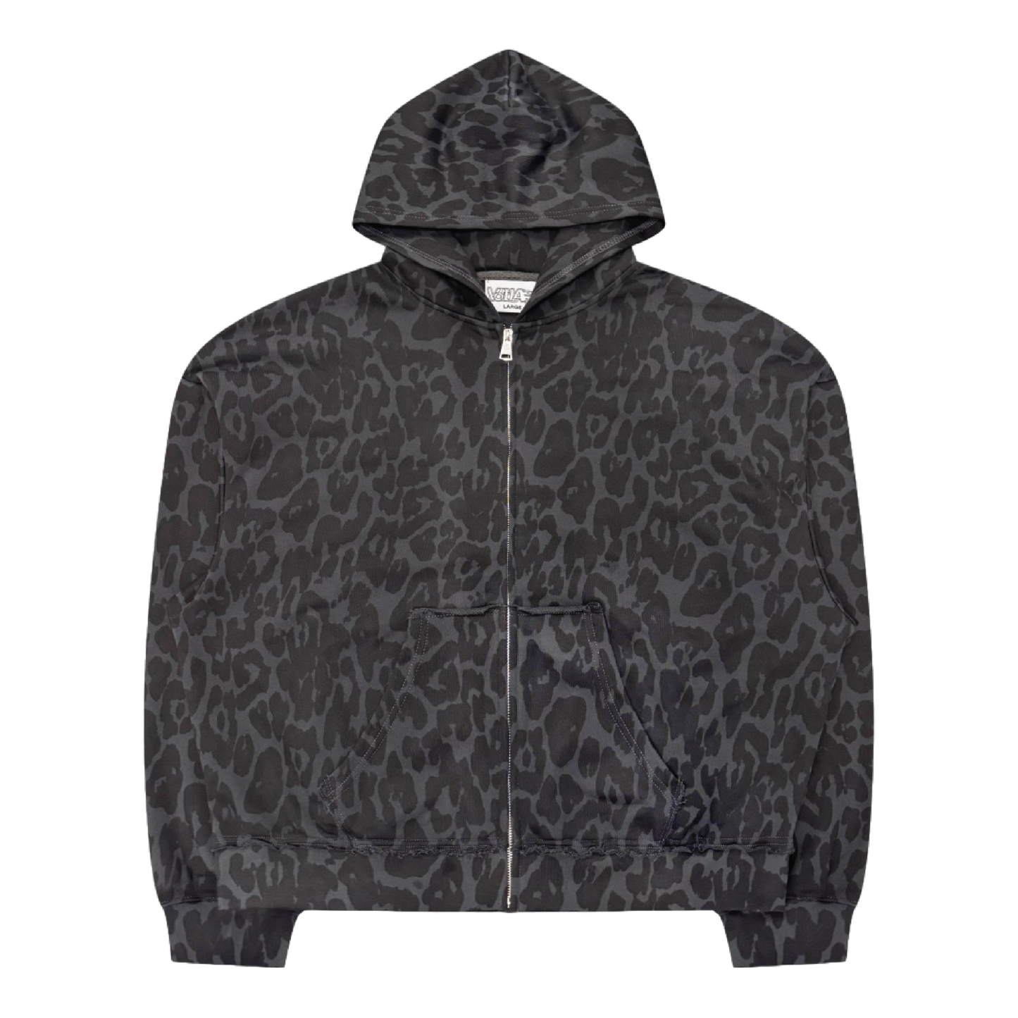 Distressed Leopard Zip Up