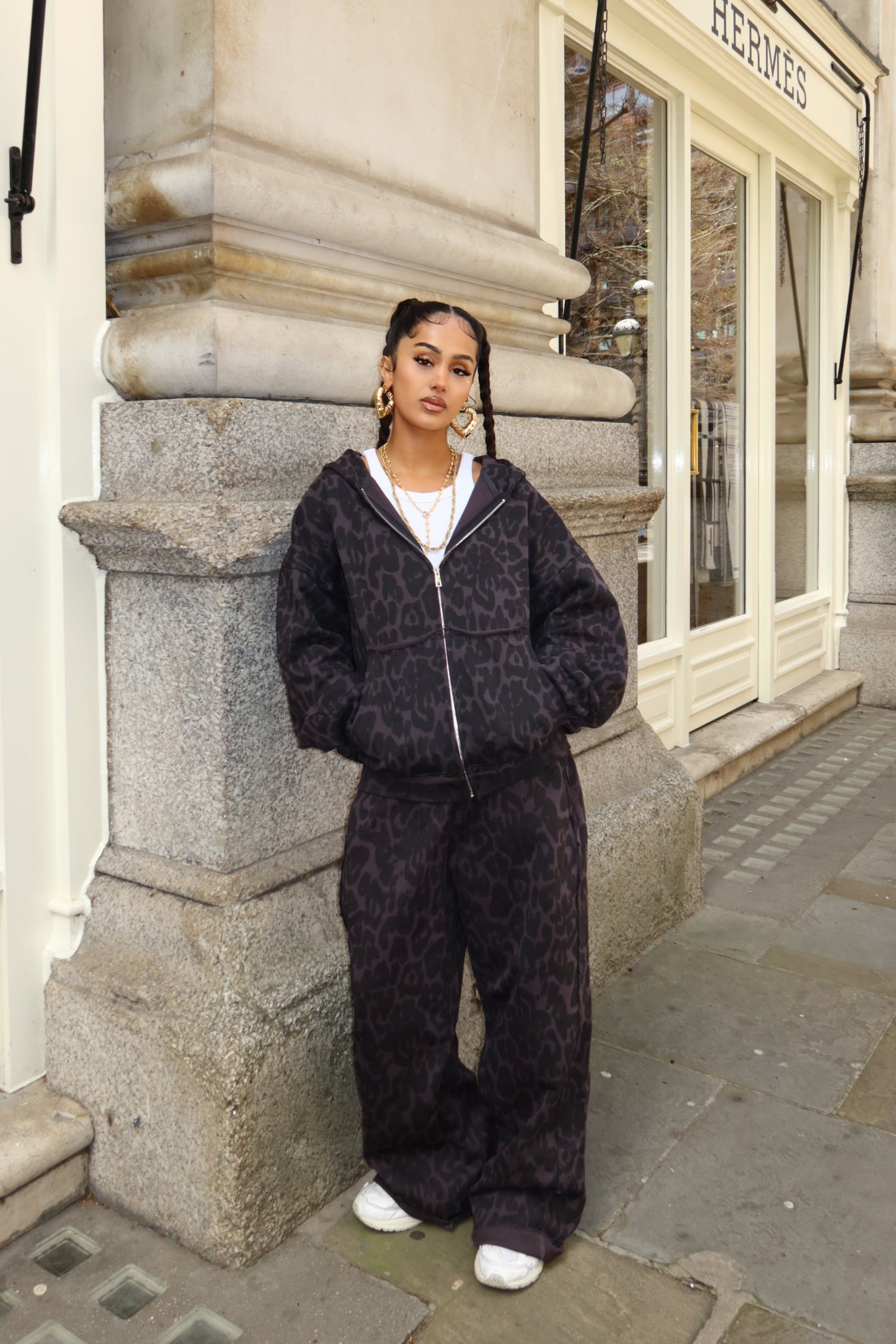 Noir Leopard Zip Up