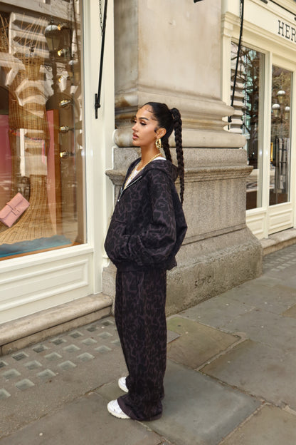 Noir Leopard Zip Up