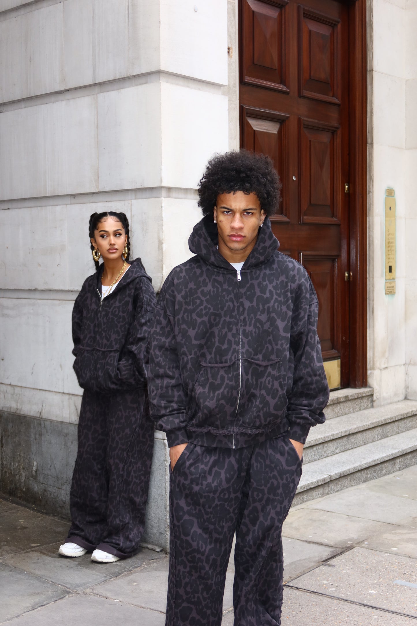 Noir Leopard Zip Up