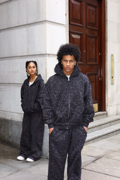 Noir Leopard Zip Up