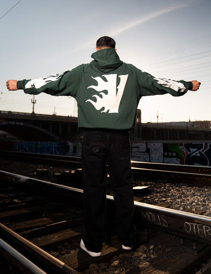 Flame Hoodie in Forest