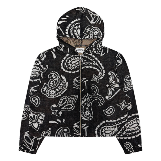 Tapestry Paisley Zip Up Hoodie