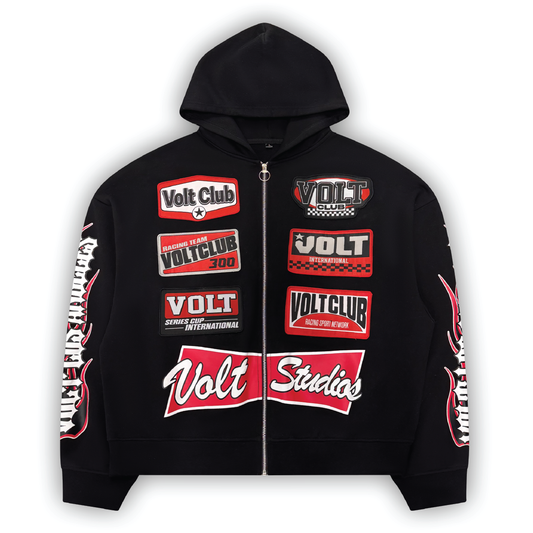 Patch Zip Up Hoodie