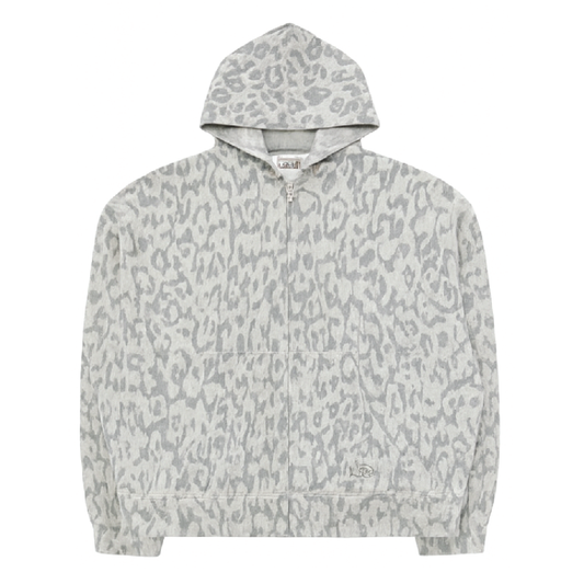 Distressed Snow Leopard Zip Up