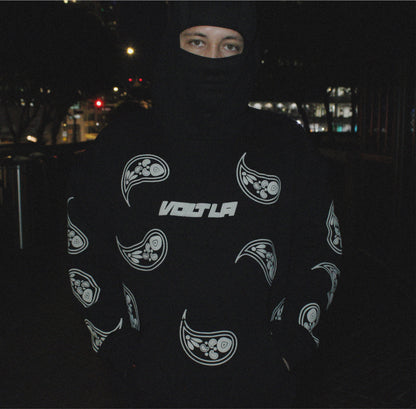 Paisley Hoodie in Black