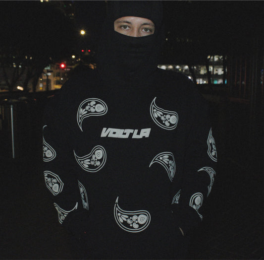 Paisley Hoodie in Black