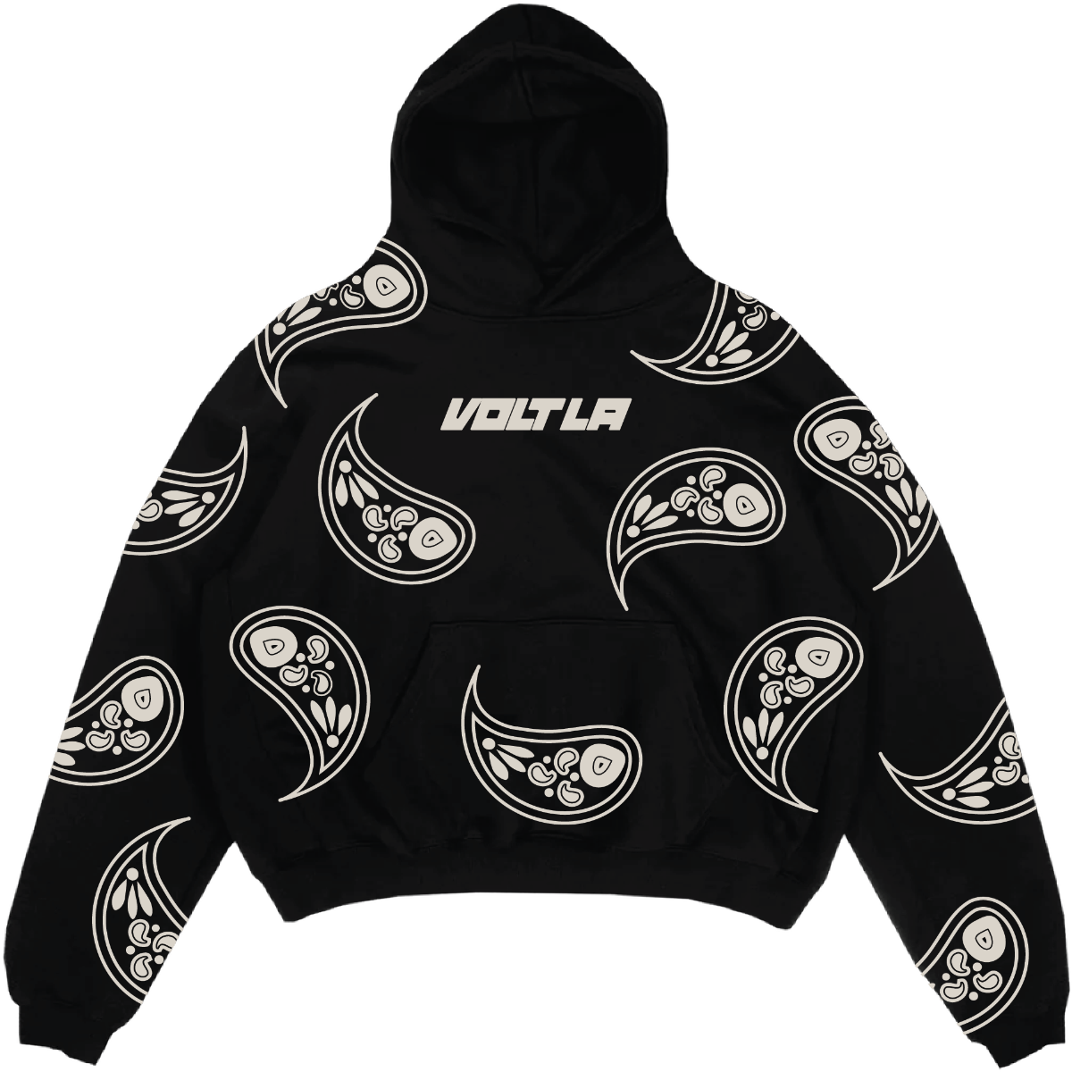 Paisley Hoodie in Black