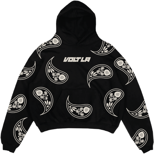 Paisley Hoodie in Black